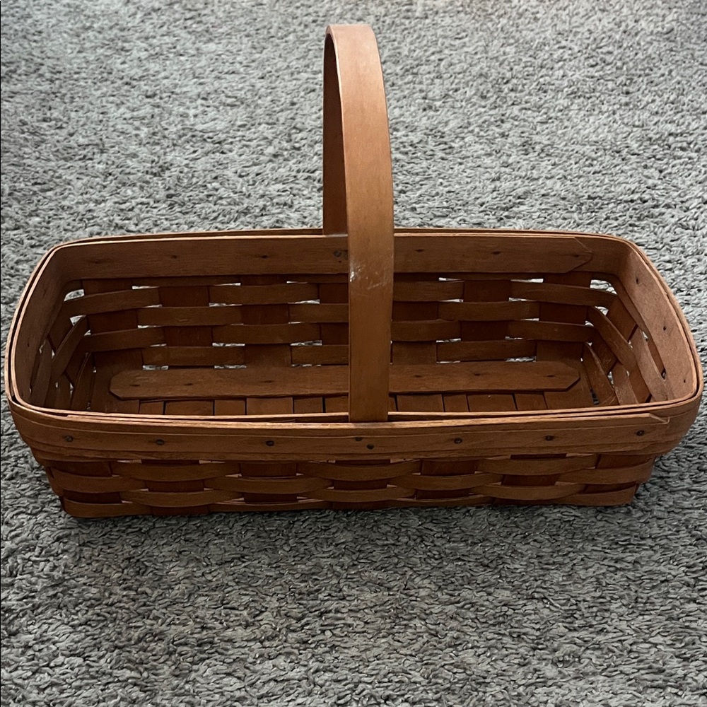 Longaberger Rectangular Woven Basket with Handle 1989
